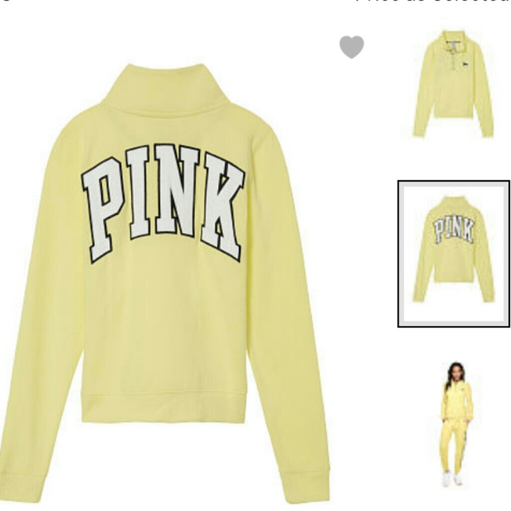 🎀SOLD! On Ⓜ🎀NEW! VS PINK QUARTER ZIP PULLOVER☺❤